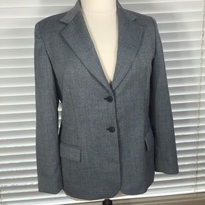 Pendleton Gray Black Wool Blazer Size 14